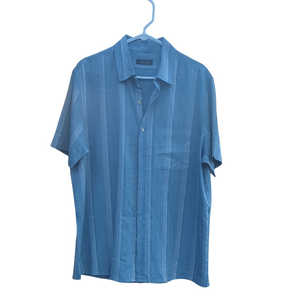 Tasso Elba Blue Patterned Shirt